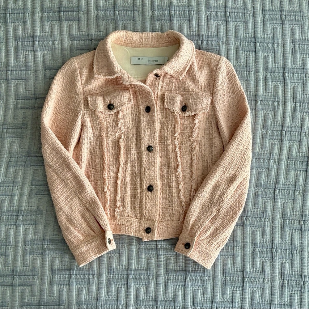 IRO Tweed Jacket in Blush Pink, Size FR 34
